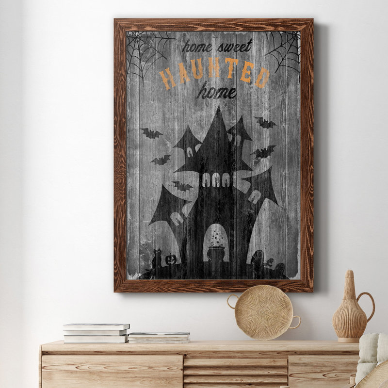 Haunted House - publicités encadrées sur toile, H 31,5 po x l 23,5 po x P 1,5 po, Érable