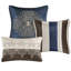 Édredon bleu marine avec taies décoratives assorties - Lit à l'aspect classique 7 pièces et coussins-116011410
