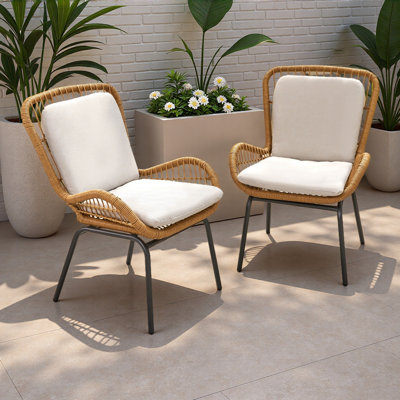 Patio Chair With Cushions (Set Of 2)