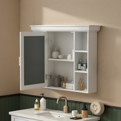 Armoire à pharmacie murale 35 "à 6 tablettes, 6 tablettes ouvertes