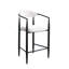 Ensemble de 2 tabourets de bar modernes avec tabourets de bar rembourrés à hauteur de tabouret avec cadre / dossier / accoudoirs en métal pour cuisine / maison / salle à manger