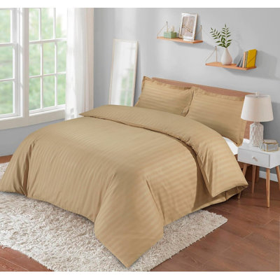 Neacsu Microfiber Striped Duvet Cover Set with Pillowcases Included