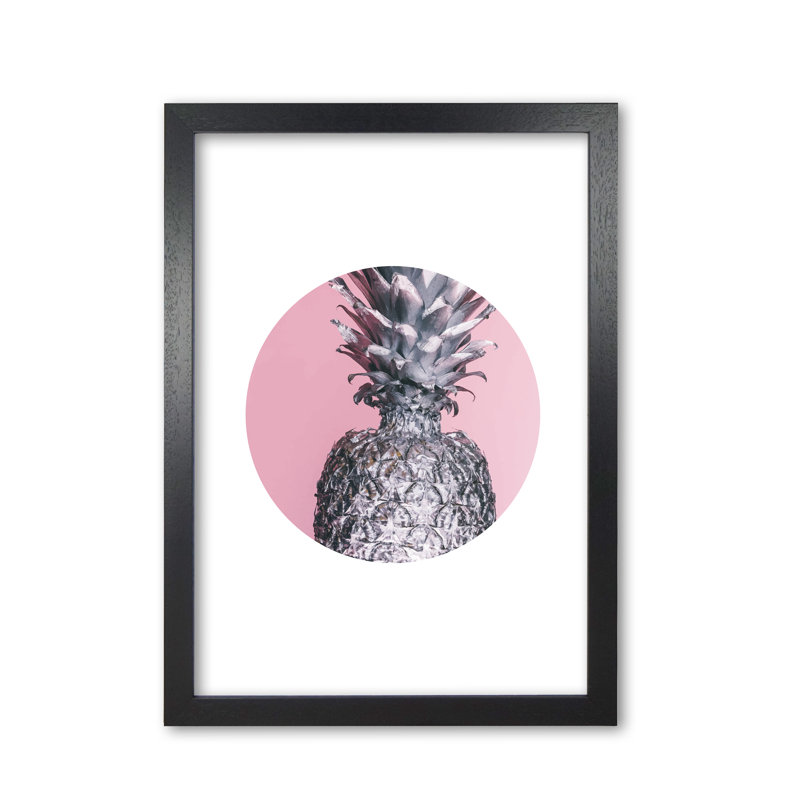 Pineapple Circle - Print, Black Grain Frame, 60 cm H x 42 cm W x 5 cm D