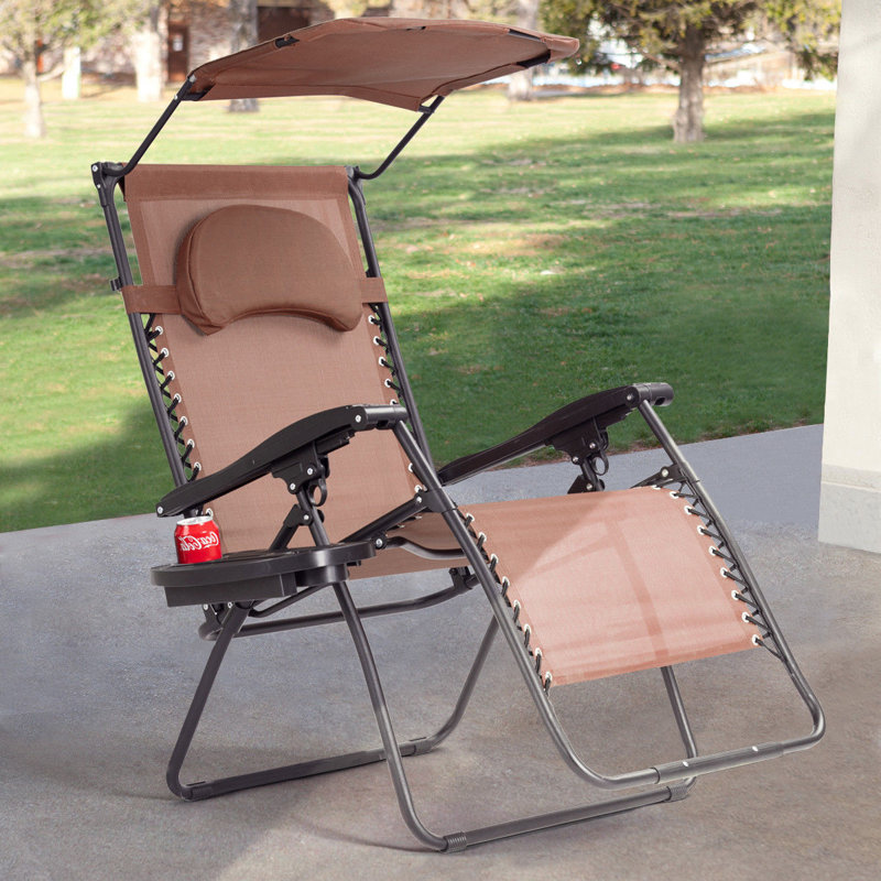Chaise longue simple inclinable 29 po Kalobe, Brun