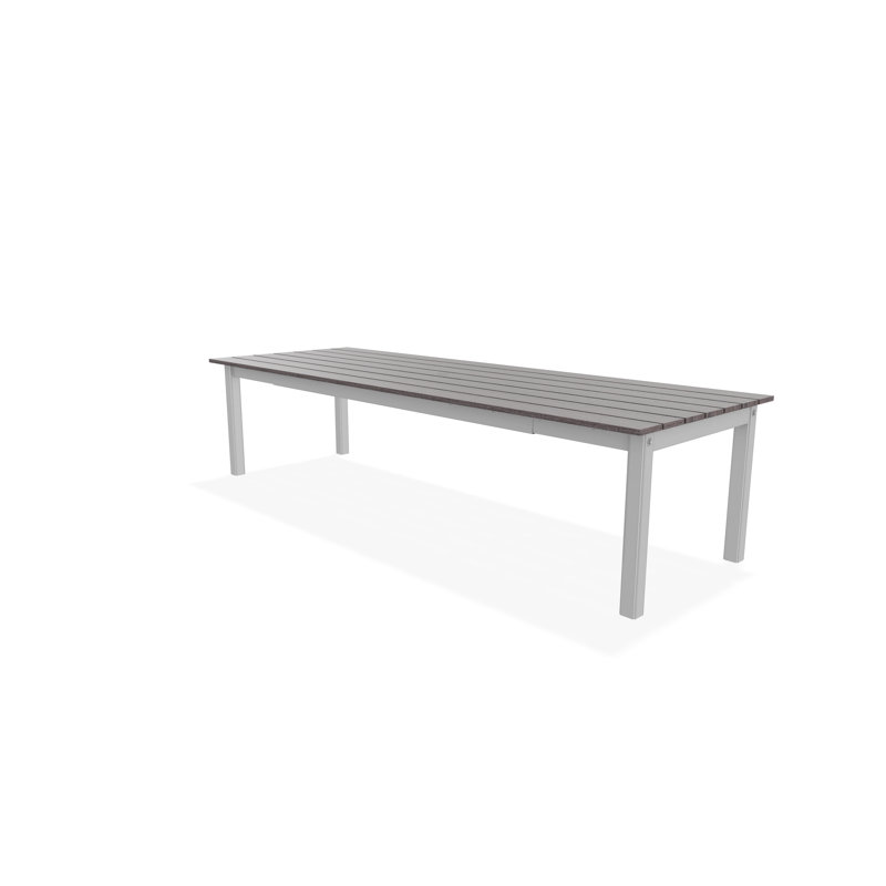 Table de salle à manger extensible 42 po x 120 po, Brun / Blanc