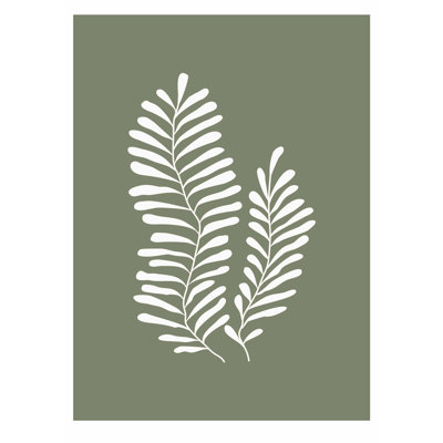 «Botanical Sage Green Leaf», reproduction d'art moderne sans cadre