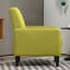 Chaise d'appoint moderne en faux lin avec structure en bois massif et confort ergonomique-950137957