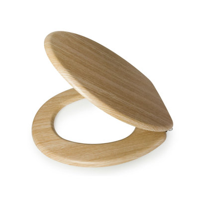 Hampton Oak MDF Toilet Seat SS Hinge