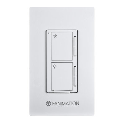  Ceiling Fan Wall Control - 3 Speed Fan and Dimming Light - White