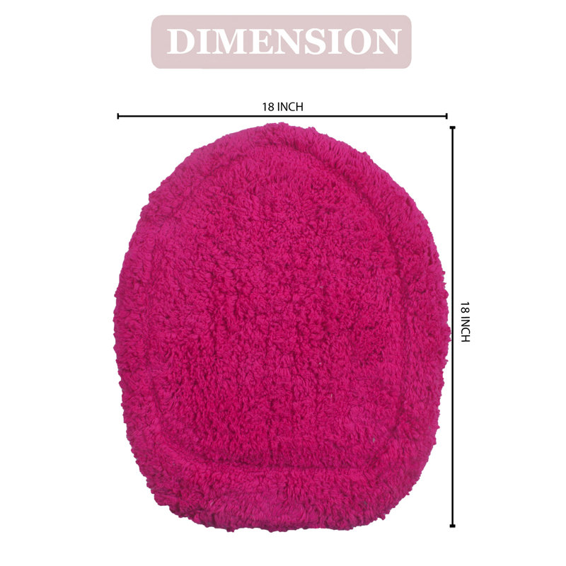 Luxury 100% Cotton Elastic fitted design ensures a secure and snug fit on standard 18"x18" Toilet lid Cover, Hot Pink