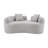 Teddy Velvet Fabric Curved Loveseat-1109076973-1134214748