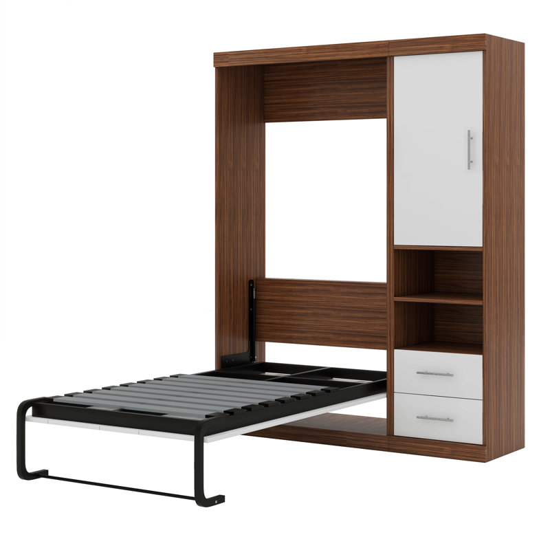 Lit escamotable simple avec armoire murale