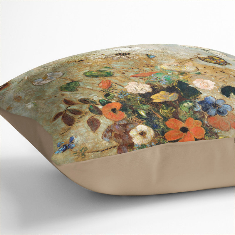 Vase Of Flowers Vol.5 Square Throw Cushion, Stone, 55cm H x 55cm W x 20cm D