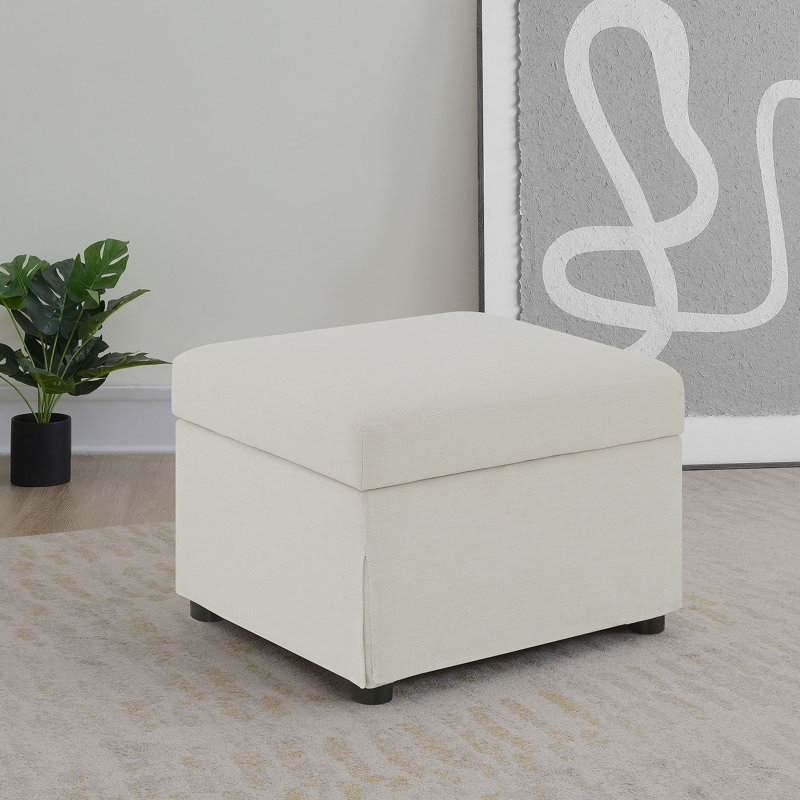 Repose-pieds avec rangement relevable hydraulique Merced Beige, Beige