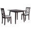 3 Piece Kitchen Dining Set With Drop Leaf Dining Table And 2 Dining Upholstered Chairs, Dining Room Set-230986060