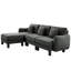 Canapé modulaire à 3 places en tissu bouclé gris foncé avec pieds en forme de coquillage, amovibles et cylindriques, un choix élégant pour la maison en forme de L, espaces ouverts au design moderne et distinctif-376393813-376393814