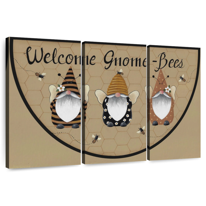 Kelan Welcome Gnome Bees, 20" H x 33" W