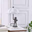 Lampe de table grenouille en résine 23 po bronze avec abat-jour en lin-685315040-685315042