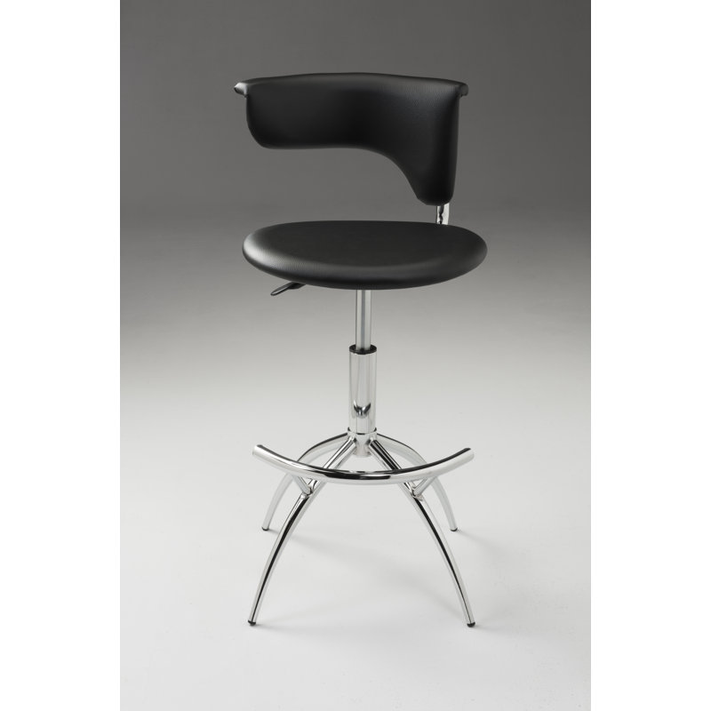Tabouret de bar à hauteur réglable Pangburn, Noir, noir, noir, noir