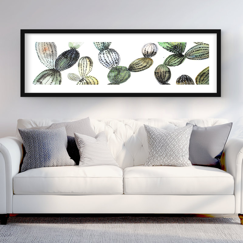 Motif de cactus Opuntia - Cactus vert avec imprimé mat