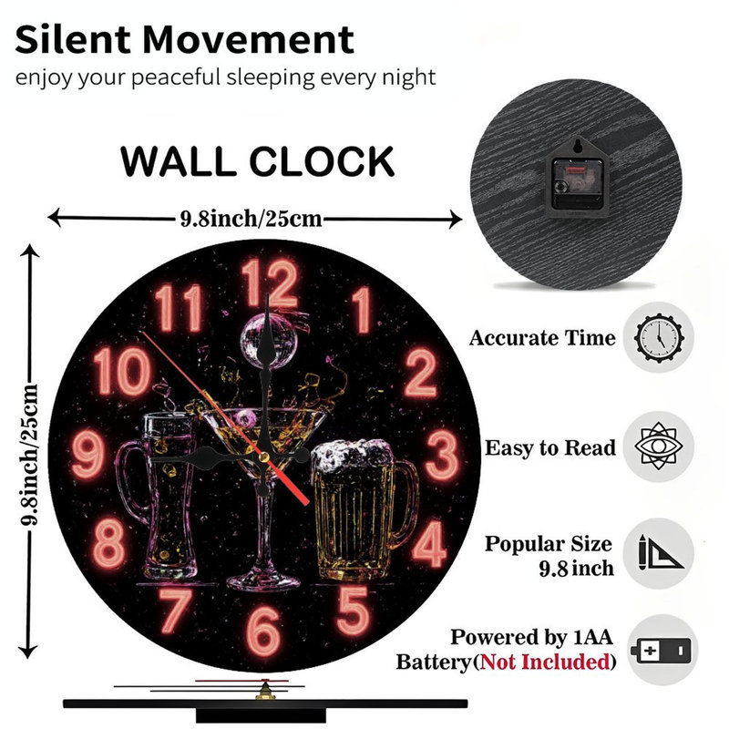 Horloge effet néon