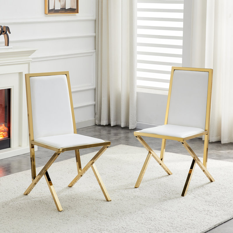 Chaises de salle à manger, chaises d'appoint avec structure en métal, sièges de salle à manger sans accoudoirs de luxe minimalistes pour la cuisine à domicile
