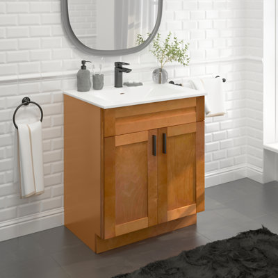 30'' Single Bathroom Vanity Base Cabinet in Maple Shaker