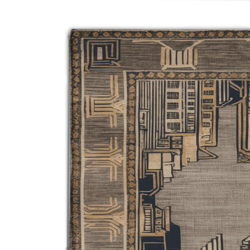 ArtDeco Brown Indoor and Outdoor Area Rug, Rectangle 8' x 10'