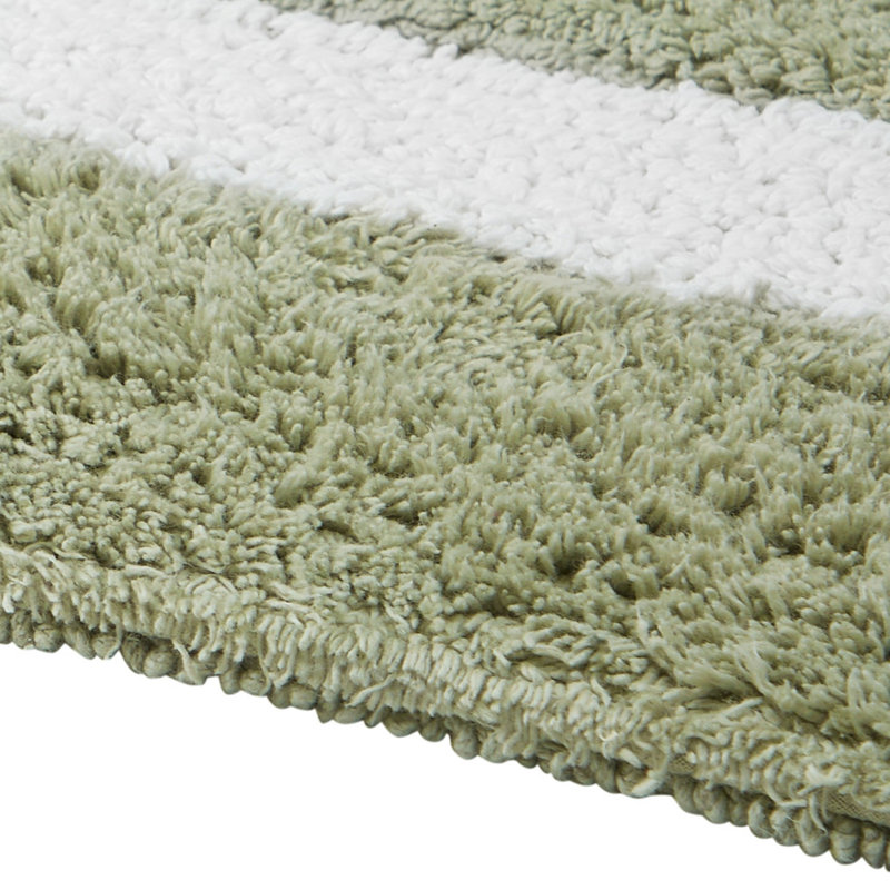 Widman 100% Cotton Tufted Reversible Bath Rug, Soft & Super Absorbent, Machine Washable Bathroom Rug for Shower, Tub & Sink Areas, 24" x 40" Rectangle, Dark Sage/White