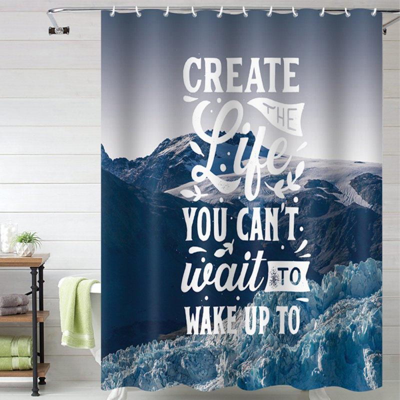 Rideau de douche avec crochets inclus