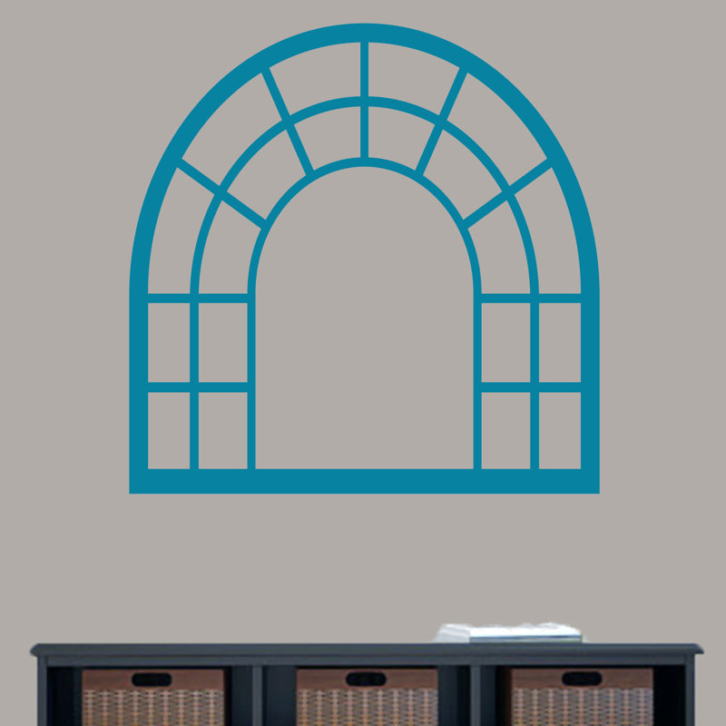 Décalcomanie murale cadre de fenêtre arched, Bleu sarcelle