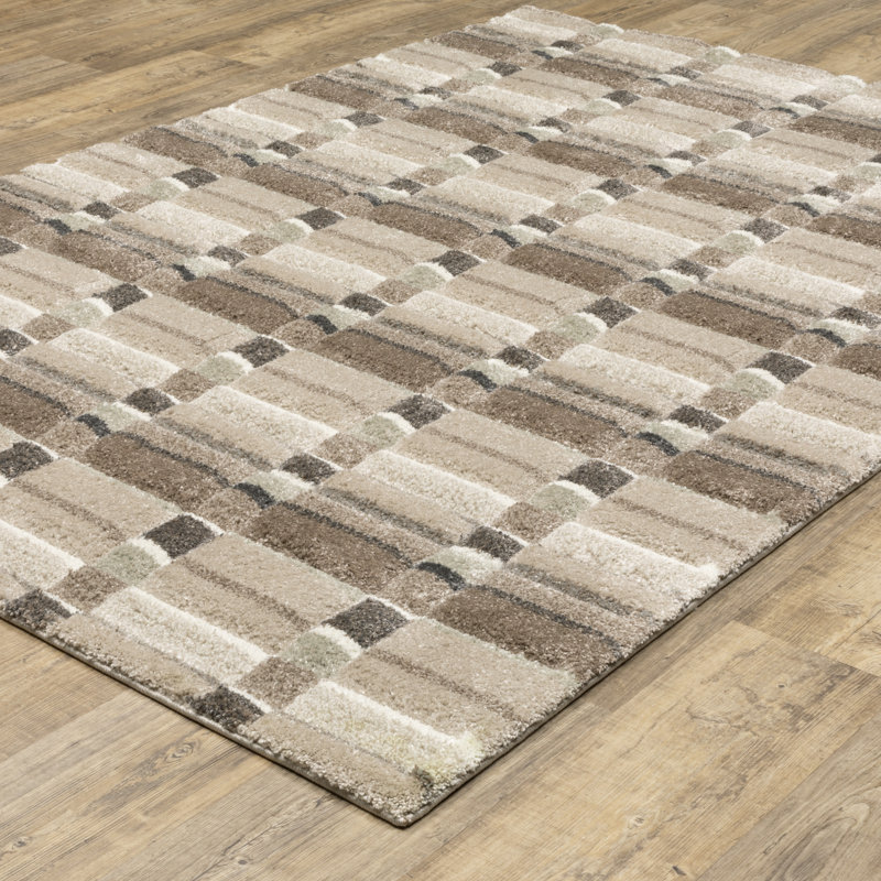 Tapis brun / beige Adreanna, Rectangle 7 pi 10 po x 10 pi 10 po