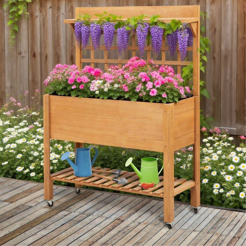 Jardinière surélevée en bois massif