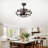 Modern Enclosed Ceiling Fan Indoor With Remote Control And Bladeless Rust Red Industrial Ceiling Fan Light Kit-1088349494