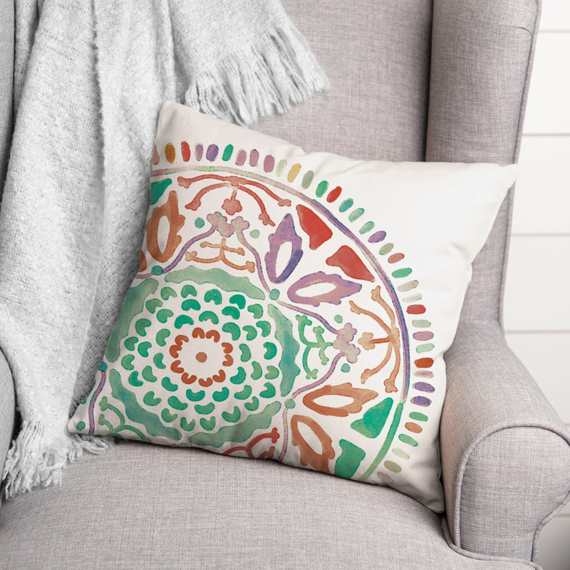 Housse et insert de coussin extérieur d'extérieur, Bleu sarcelle, Floral 5