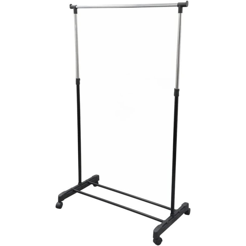 83" Adjustable Rolling Clothes Rack Garments Rail Stand with Wheels & Lower Storage Shelf