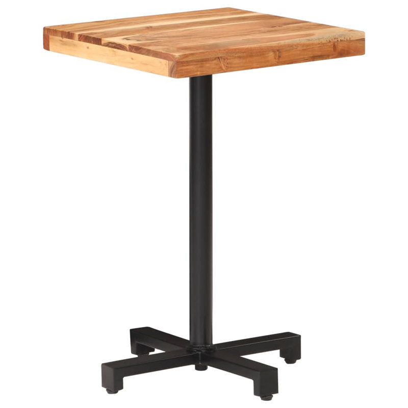 Danielsville Acacia Solid Wood Top Metal Base Dining Table, H75 x L50 x W50cm