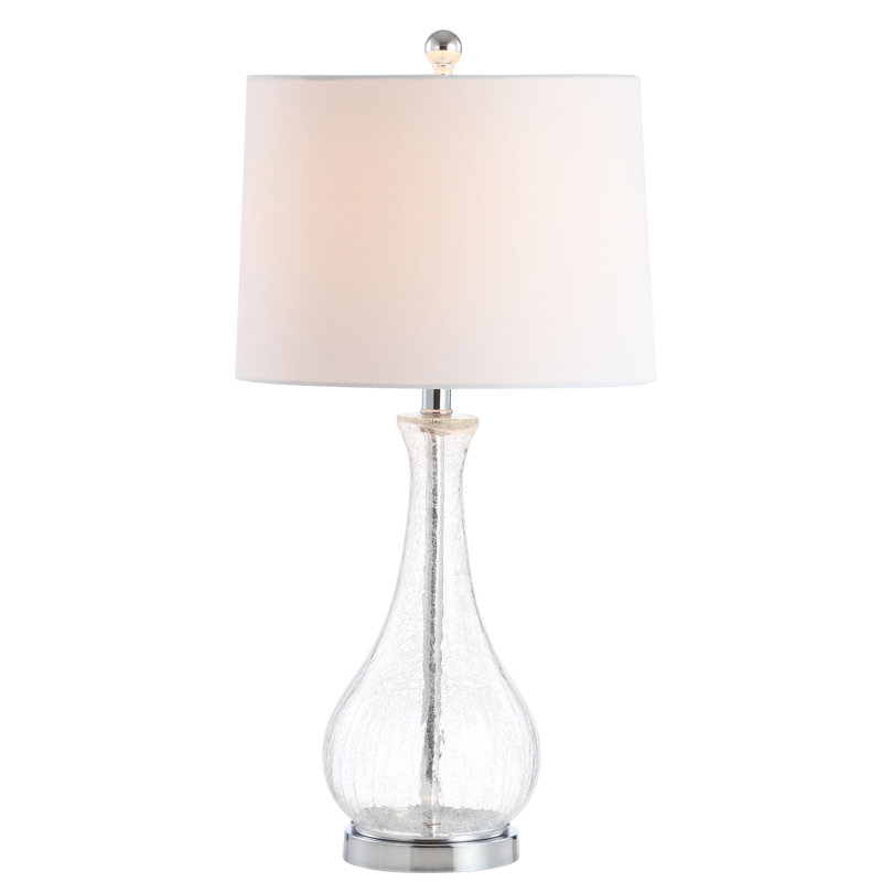Finley Crackled Glass Table Lamp, Silver