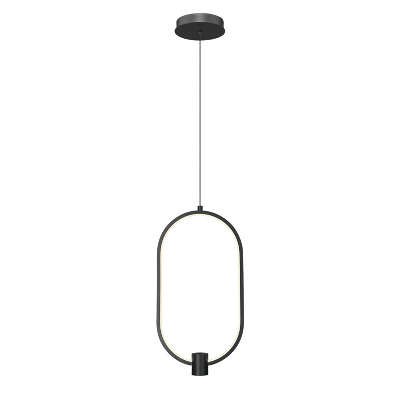 Luminaire suspendu 1 lumière noir mat 10,25 po Saros