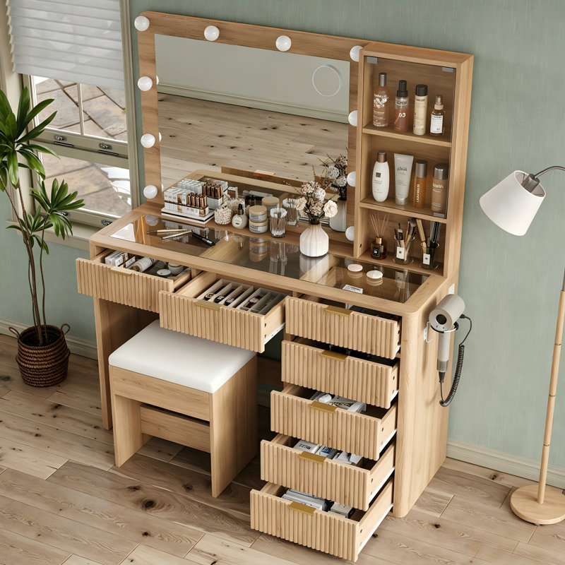 Tamya Dressing Table, Natural Oak