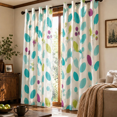 2 pièces de rideaux bloquant le soleil à motif d'aquarelle, style botanique, plateau à oeillets à motif floral bohémien moderne, décoration de chambre à coucher de salon pour la maison