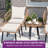 Ensemble bistro 5 pièces en osier pour patio avec repose-pieds et table d'appoint