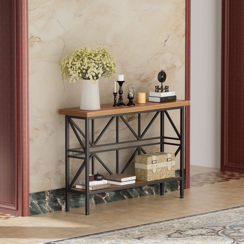 Console Console, l 11,8 po, Marron clair, H 31,3 po x l 47,2 po x P 11,8 po