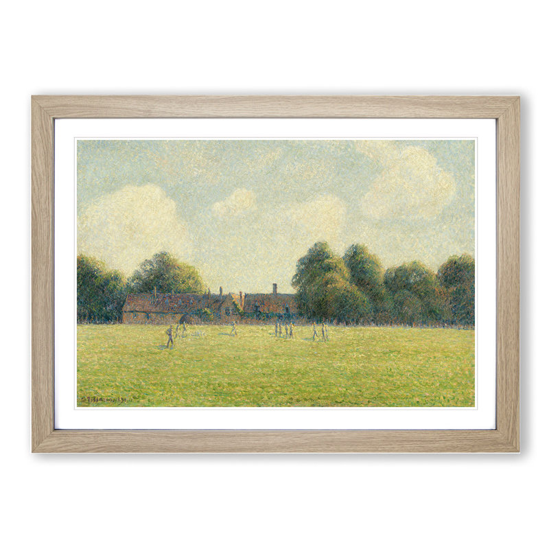 Hampton Court Green by Camille Pissarro - Picture Frame Painting, Oak Framed, 36cm H x 48cm W x 2cm D