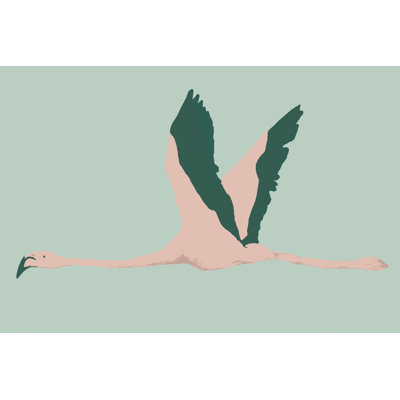 Wona " Sherbet Flamingos I " Mixed Media Print