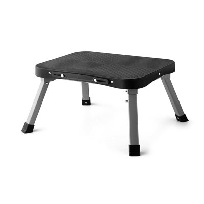 Escabeau 9 po pliable, grande plateforme antidérapante 16 x 12, sans assemblage | Structure en acier robuste, compact portable pour les enfants adultes et les personnes âgées à l'intérieur, à l'extérieur, durable et sécuritaire