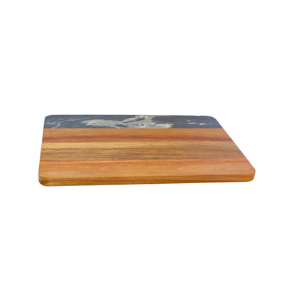 Creative Gifts International Acacia Wood and Marble Rectangle Cutting Board