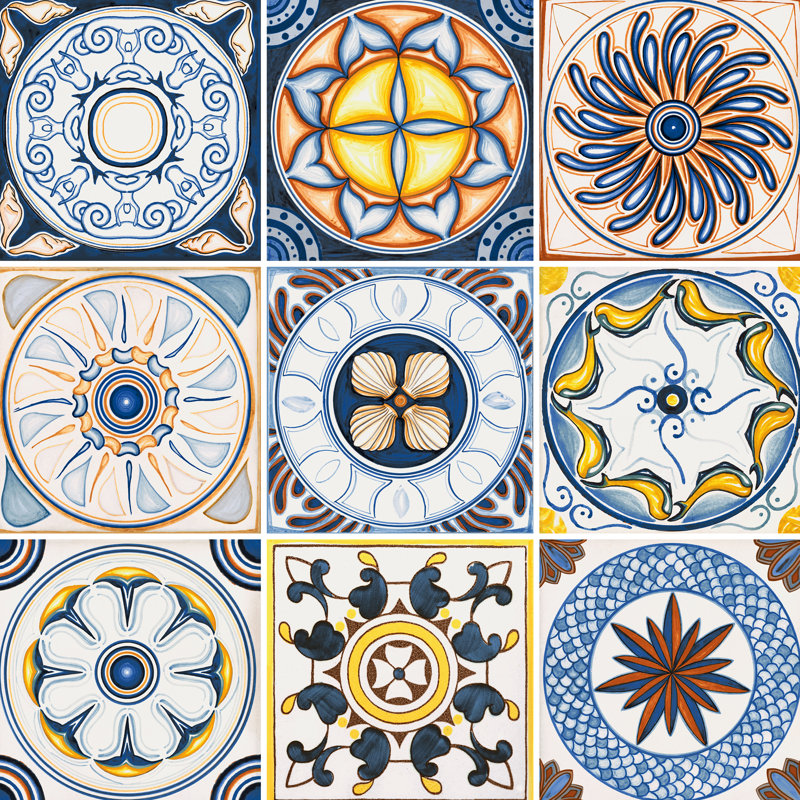Vita Sole Mix 8" x 8" Encaustic Porcelain Wall & Floor Tile