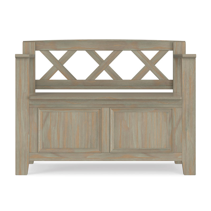 Transitional Design Small Entryway Storage Bench, Gray