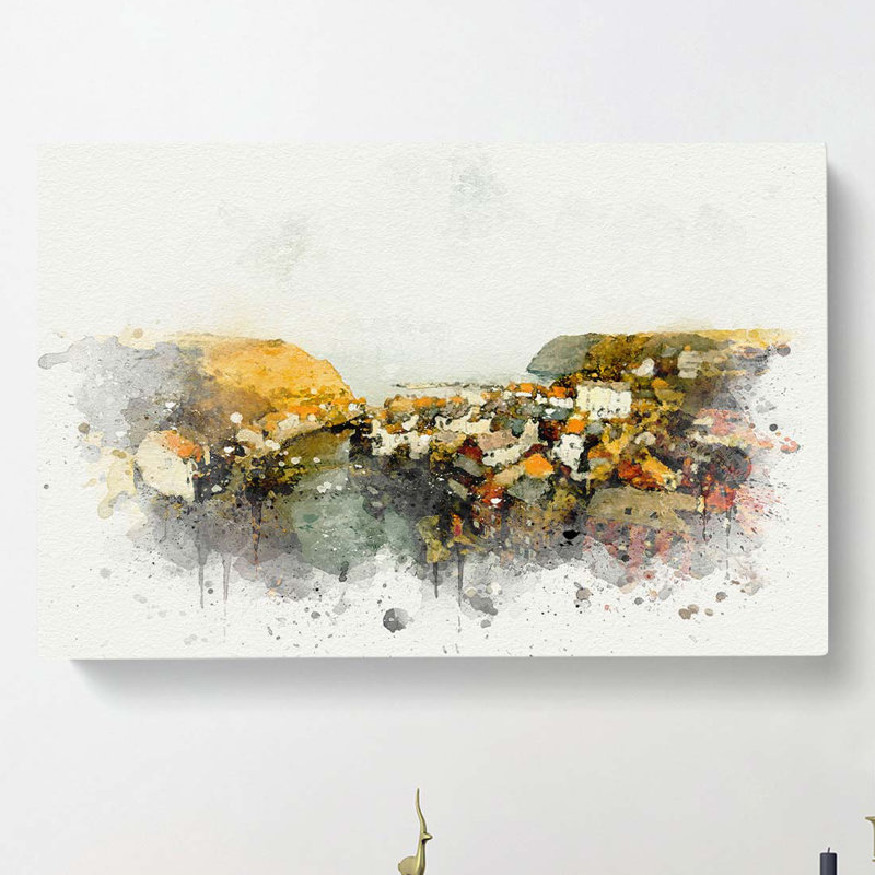 Staithes In North Yorkshire In Abstract - Wrapped Canvas, 40cm H x 60cm W x 3cm D